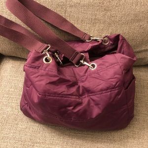Avon purple puff quilted shoulder bag purse